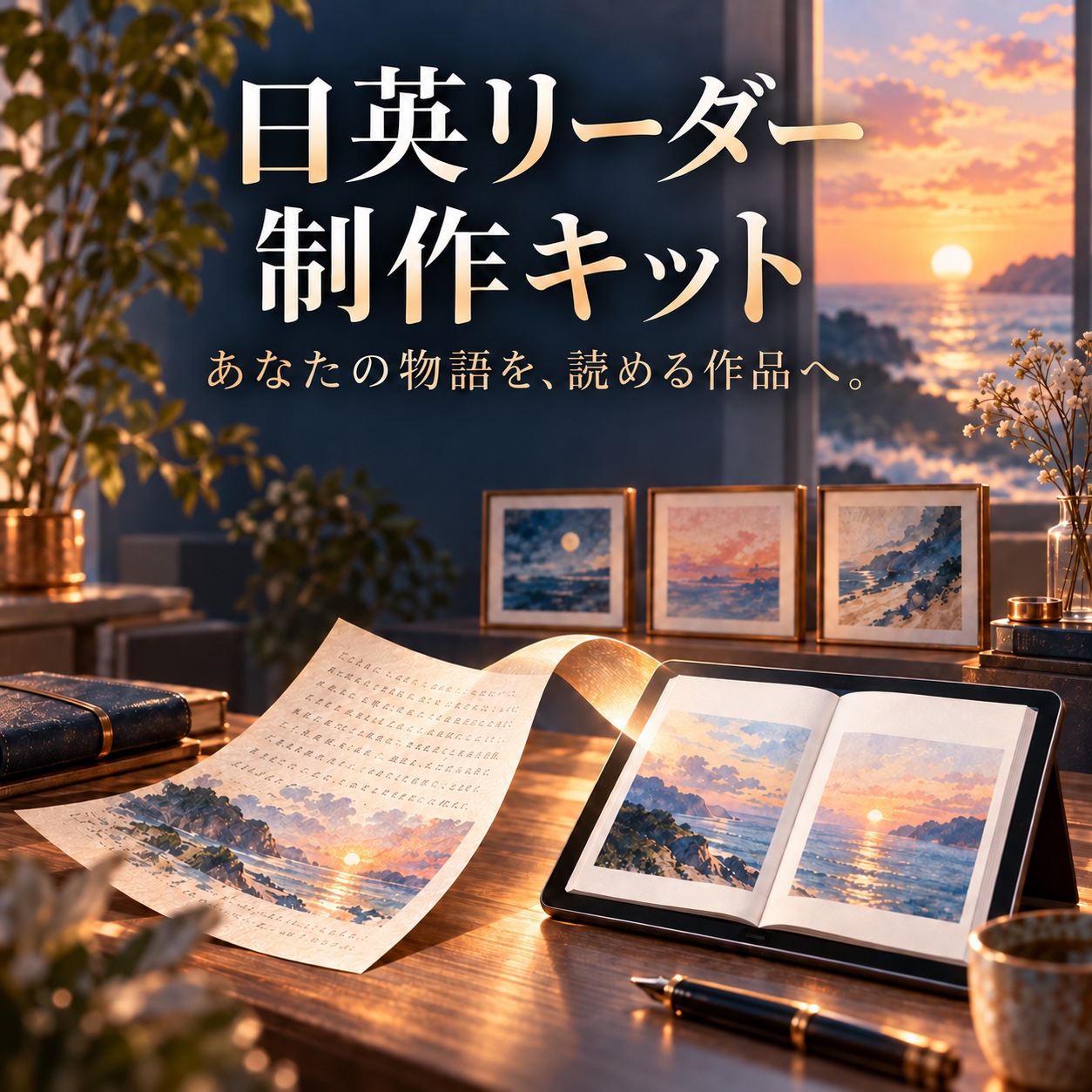 自分の文章から読書ページへつなげる制作イメージ。画像やパソコンは付属しません